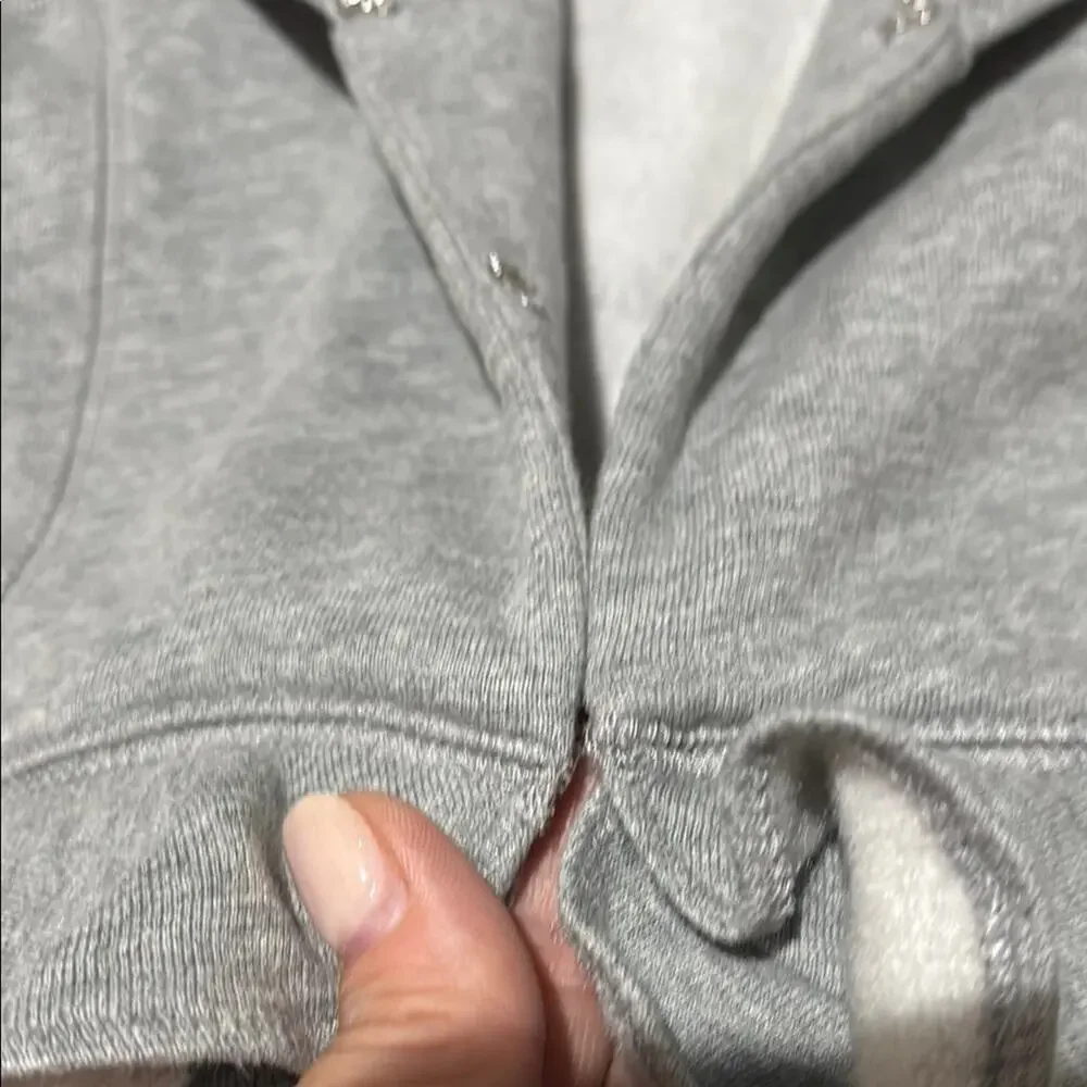 Ralph Lauren S 7 Gray Peplum sweatshirt jacket hook/eye closure euc worn once